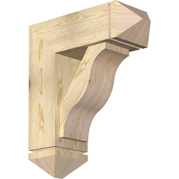 Ekena Millwork Funston Arts and Crafts Rough Sawn Bracket w/ Offset Brace, Douglas Fir, 8"W x 22"D x 26"H BKT0806X22X26FST03RDF - main